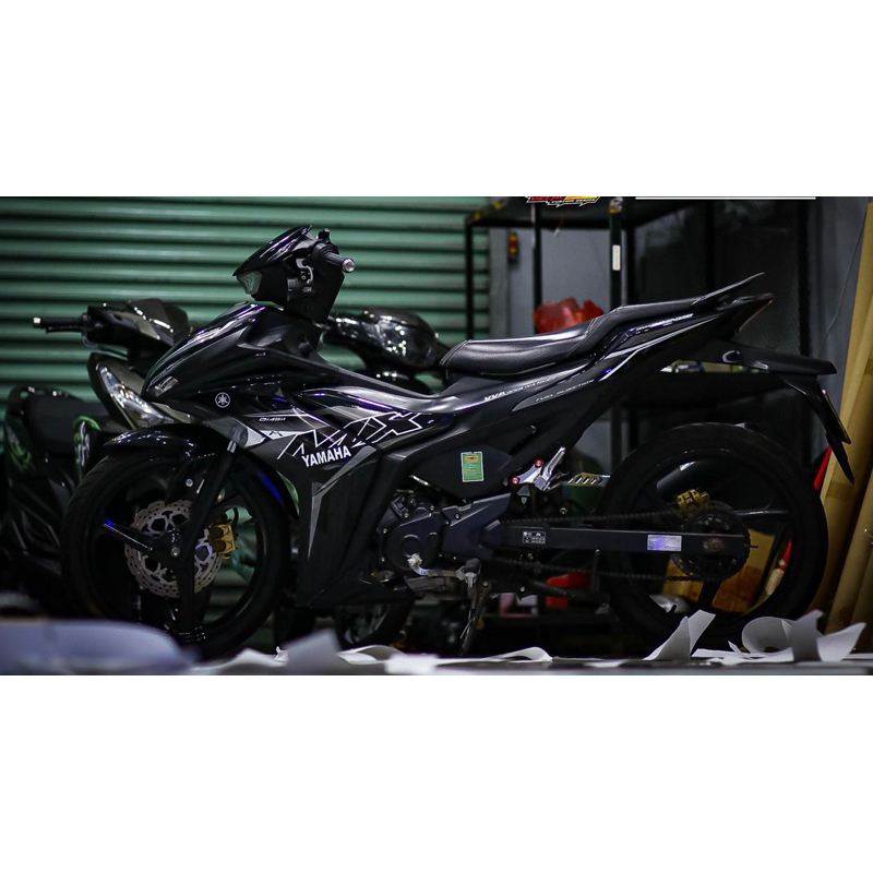 tem chế Mx king Exciter 155 đen xám- Tem decal 3 lớp