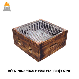 Bếp Nướng Than Phong Cách Nhật Size Mini Vuông 22cm Phù Hợp Cho 1 -2 Người, Nướng Tại Bàn Sang Trọng & Tiện Lợi