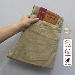 Quần Kaki Jean Màu Kem DKA-03, Quần Kaki Nam dáng ôm đứng, Chất vải co giãn thoải mái - Doki