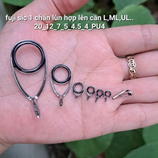1 bộ khoen fuji sứ sic hợp dựng cần lure size ML,UL..