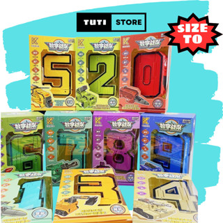 Robot biến hình - bộ đồ chơi nắp ghép robot số biến hình từ 0-9, combo 5 món nắp thành một robot, Đồ chơi cho bé