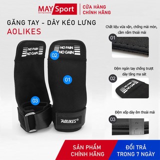 [1 Đôi] Găng tay tập Gym Kết hợp Dây kéo lưng NINE STUDY - Hỗ trợ Deadlift, nâng tạ, lên xà