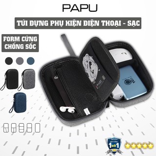 Túi Đựng Sạc Cáp Form Cứng Phụ Kiện Tóc, Laptop Đựng Tai Nghe, Sạc Dự Phòng, Chuột Điện Thoại Papush