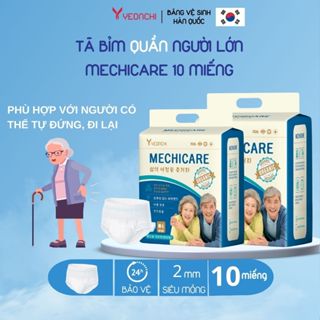 Tã bỉm quần người lớn Yeonchi Mechicare siêu mỏng siêu thấm 10 miếng size M-L/L-XL