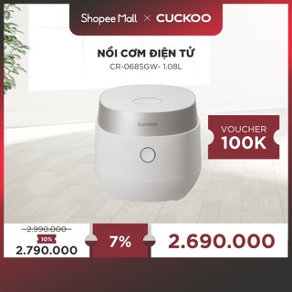 Nồi cơm điện Cuckoo 1.08L CR-0685GW - Lòng nồi chống dính - Hàng chính hãng