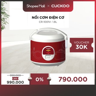 Nồi Cơm Điện Cuckoo 1.8 lít CR-1001V - Lòng nồi chóng dính - Hàng Chính hãng- Bảo hành 2 năm