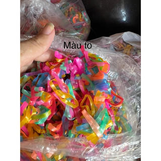 1kg chun buộc tóc nhiều màu:chun đen,socola,