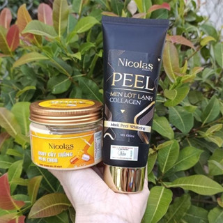 Combo Kem Nicolas Peel Lột Lạnh Thanh Nhi + Kem Body Cấy Trắng Men Chua Nicolas Cosmetic