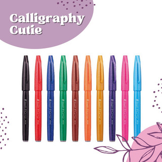 Bút luyện calligraphy Pentel Brush sign pen - màu cơ bản