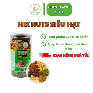 Mix Nhân óc chó, hạnh nhân, điều, có nho …các loại hạt hộp 500g
