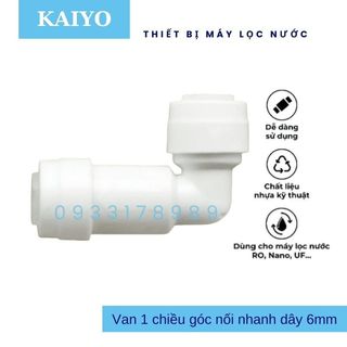 Van 1 chiều vuông góc 2 đầu dây 6 dùng cho máy lọc nước ro