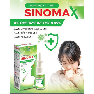 Dung dịch xịt mũi sinomax, giúp giảm ngạt mũi, chảy nước mũi, giảm kích ứng, ngứa mũi, xoang mũi – lọ xịt 15ml