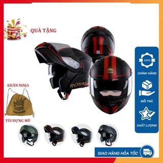 (Bán Sỉ ) Mũ Bảo Hiểm Fullface Lật Cằm 2 Kính Royal M179 - Chính Hãng ( Bảo hành 24 tháng)