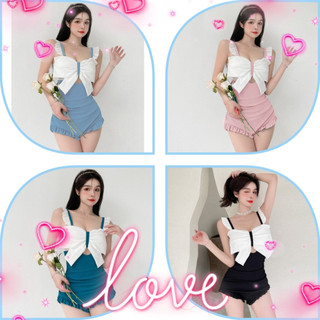 Bikini 1 mảnh nơ, đồ bơi nơ dễ thương gợi cảm cho nữ đi biển du lịch