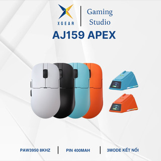  Chuột không dây Ajazz AJ159 - Chip PAW3395 - Pin 400mAh - Tốc độ 1ms - Dock sạc từ tính Led RGB 