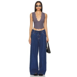 áo croptop cổ V free people xuất xịn