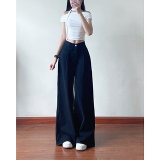 Quần jeans nữ màu đen ống suông rộng UNIZ Jean7620/P13K20