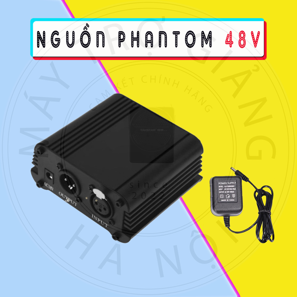 Nguồn Phantom 48V Dùng Kết Hợp Mic PC-K200, PC-K320, SM-8B, PC-K600... Bảo Hành 6 tháng