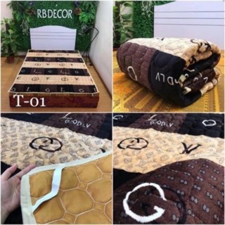 Thảm lông cừu trải giường, thảm nỉ nhung trải giường, đa năng, thảm trải giường 3 lớp - Chất Liệu Bông Trắng)1m2,1m6,1m8