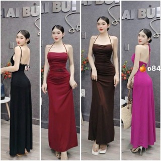 Đầm yếm hở lưng dáng dài đuôi cá trơn cực xinh , chất ladong mềm mịn