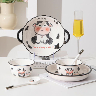 Set Bát Sứ Bò Sữa 6 Món