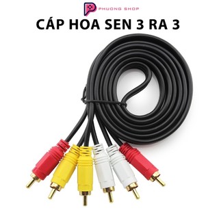 Dây cáp âm thanh hoa sen RCA AV 3 ra 3 dài 1.5m, 3m, 5m, 10m chống nhiễu - Đầu Jack Chắc Chắn, Đàn Hồi Tốt, Dây Lõi Đồng