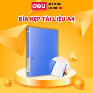 Bìa Kẹp Tài Liệu A4 DELI File Còng Nhẫn 2 Càng Chống Gỉ Giữ Giấy Tờ Chắc Chắn Dùng Trong Văn Phòng
