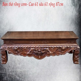 Bàn cúng cơm mini chân rồng song long gỗ hương