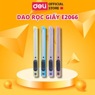 Dao rọc giấy nhỏ deli - 1 chiếc màu ngẫu nhiên, loại 13 lưỡi dao bằng thép hợp kim sk5 sắc bén