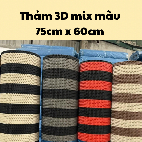 Thảm lót sàn vân 3D màu mix lẻ kích thước 75cm x 60cm, 1m x 60cm và 1m x 1.2m