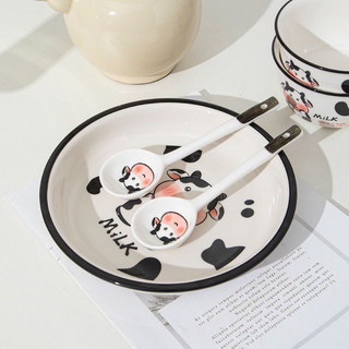Set Bát Sứ Bò Sữa 6 Món