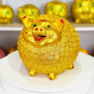  Heo Đất Lợn Đất Tiền Tài sz ĐẠI Ống Lợn Tiết Kiệm Màu Vàng Ánh Kim Mang Lại May Mắn Tiền Tài - HĐ66 