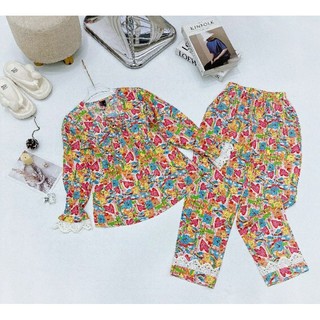 Bộ tay dài cổ vuông dây rút - lanh/tole vnxk f21