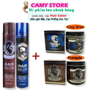  Sáp Tạo Kiểu Tóc GENTLEMAN" Clay Wax & Variety Styling Of Retro Pomade + Gôm Xịt Tóc Hair Salon 360 Degrees King Plastic 