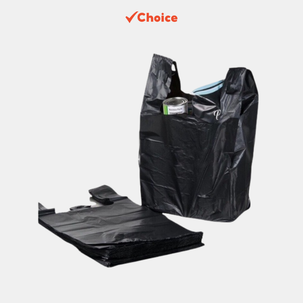 Túi đựng rác Choice SC7050 10kg siêu dai màu đen có quai tự huỷ sinh học bảo vệ môi trường