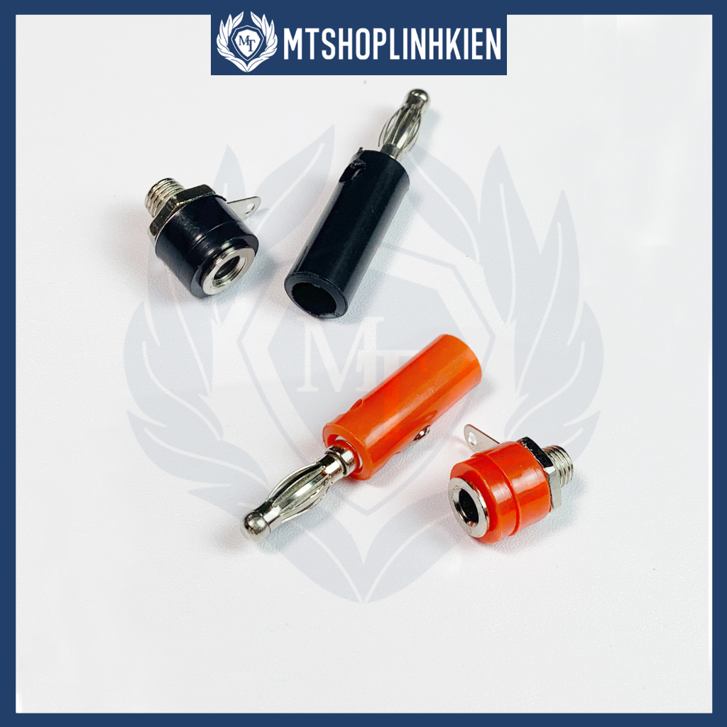 Jack cắm bắp chuối 4mm đực cái 2 màu đen đỏ