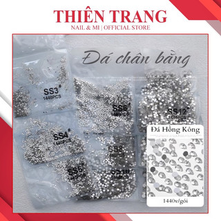 Đá hồng kông trắng - đá chân bằng lẻ size trang trí móng siêu sáng 1440v/gói
