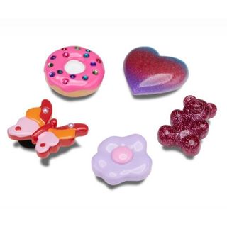 CROCS CHARM_PURPLE AND PINK FUN 5 PACK