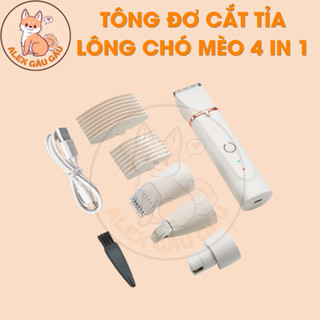Tông Đơ Cạo Cắt Lông Chó Mèo Đa Năng 4 IN 1 Màu Trắng - ALEX