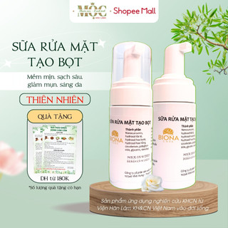 Sữa rửa mặt tạo bọt nghệ nano sạch sâu ngừa mụn sáng da Mộc an toàn cho mẹ bầu trước sau sinh 100ml