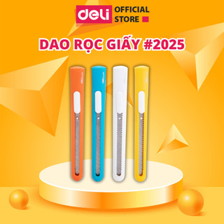 Dao Rọc Giấy Mini Nhỏ 80mm DELI - Lưỡi Dao Thép SK5 Không Gỉ Sắc Bén Độ Cứng Cao Bền Bỉ Dụng Cụ
