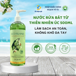 Nước rửa chén bát eco island 500ml - hương kakadu plum - bảo vệ da tay