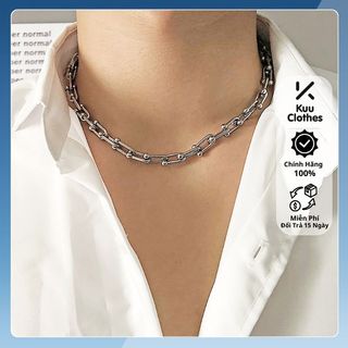 Dây Chuyền Xích Nam Clavicle Chains Kuu Clothes Màu Bạc Đẹp - Vòng Cổ Nam Chữ U Phong Cách Ngầu Chất Titan Cuff