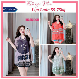  Pijama đùi lụa LATIN - lụa mịn in hoạ tiết siêu hot - siêu mát