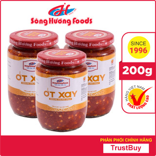 3 Hũ Ớt Tươi Xay Sông Hương Foods Hũ 200g - Ăn kèm , bún , phở , mì tôm , thịt nướng , tốt tiêu hóa, cay tự nhiên