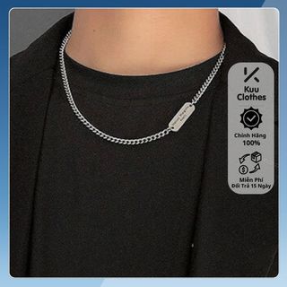 Dây chuyền nam StreetWear Thẻ Tên Basic Maison Name Kuu Clothes Màu Bạc - Vòng Cổ Vintage - Titan Không Gỉ - Maison Name