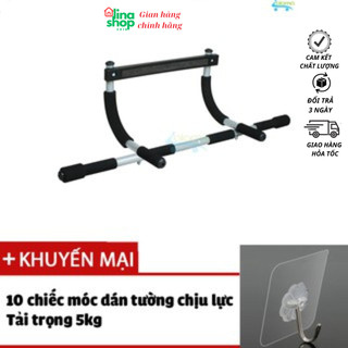 Xà đơn đa năng Iron Gym lực khỏe chống gỉ thép cao cấp tặng kèm 10 móc dán