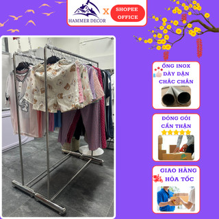  Sào treo quần áo inox sáng bóng kệ treo đồ quần áo shop livetream chụp ảnh sản phẩm hammer decor   HA-3  