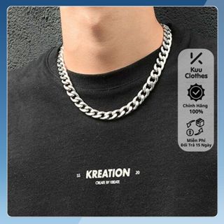  Vòng Cổ Nữ Dạng Chuỗi Xích Trơn Dây Chuyền Cuban Titian Kuu Clothes Màu Bạc Dễ Phối Đồ - Dây Chuyền Chuỗi Trơn 