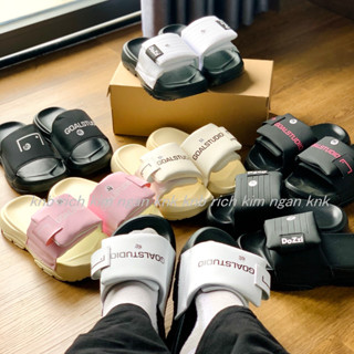 Dép Hàn Quốc Cao Cấp GoalStudio TẶNG BOX, Đa Dạng màu Sắc,Full Size,dép GOAL STUDIO Quai Ngang Nam Nữ-B HỌA TIẾT BARBIE
